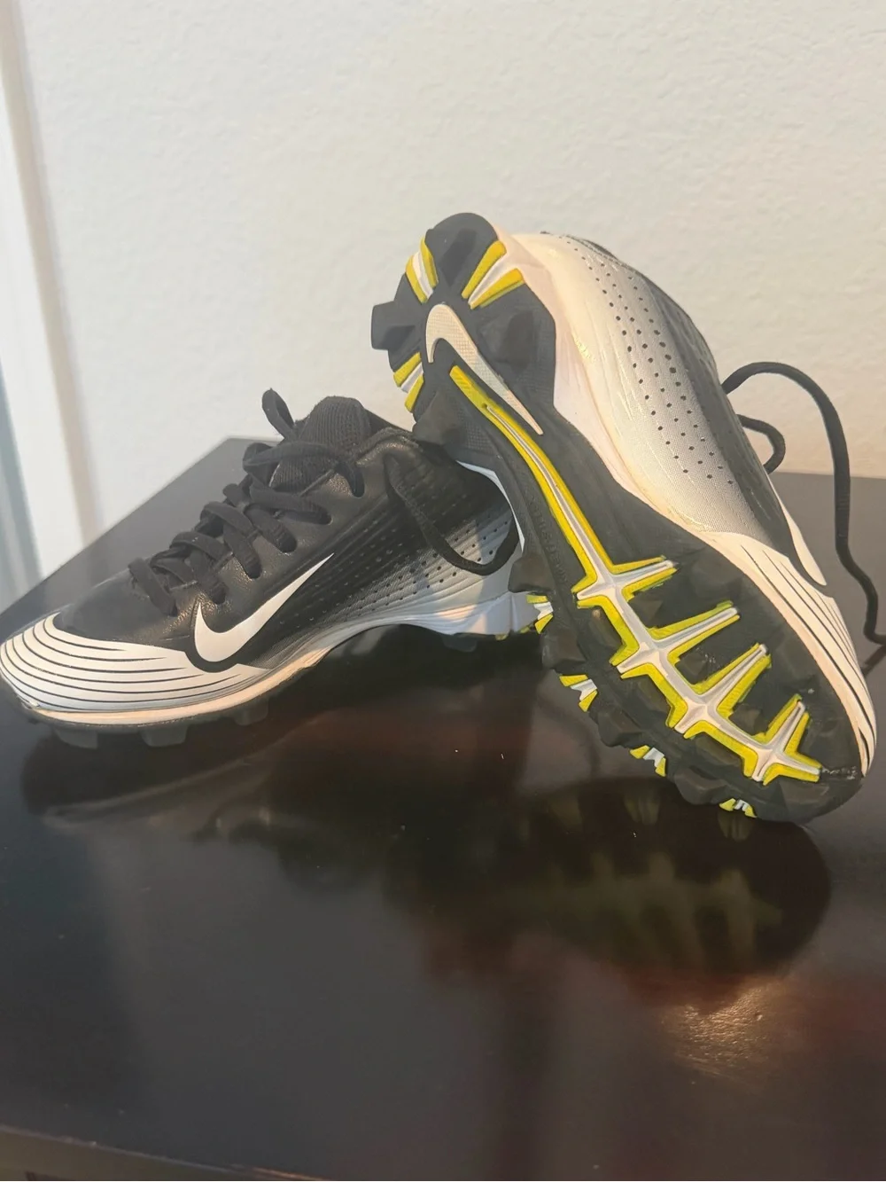 Nike Vapor Keystone 2 Low Youth Baseball Cleats Size 1Y Black White Fastflex